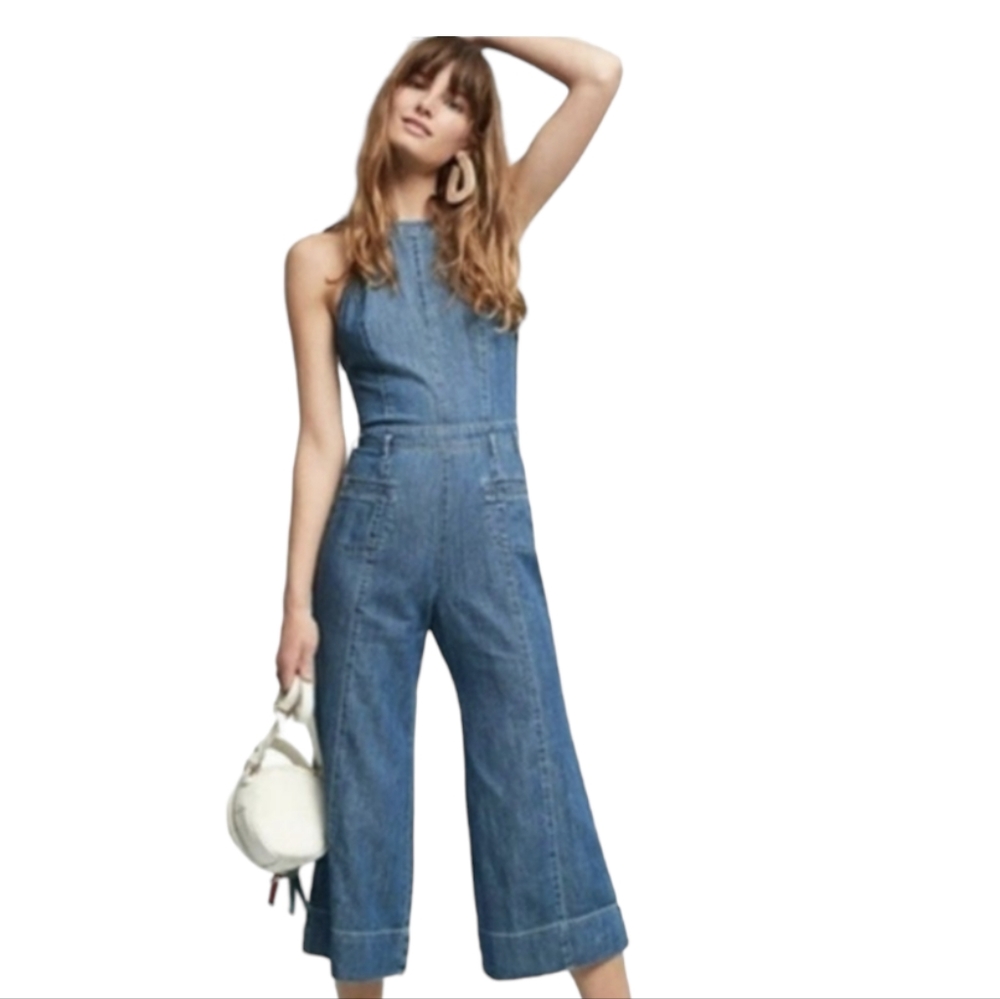 Anthropologie Pilcro and the letter press Jean wide leg overalls